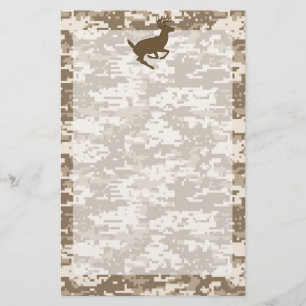 Desert Digital Camouflage Deer Camo Pattern Stationery