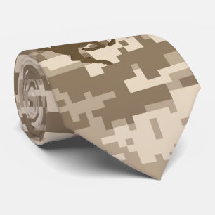 Desert Digital Camouflage Deer Camo Pattern Tie