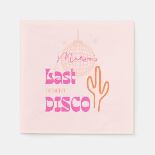 Desert Disco Bachelorette Party Pink & Orange Napkin