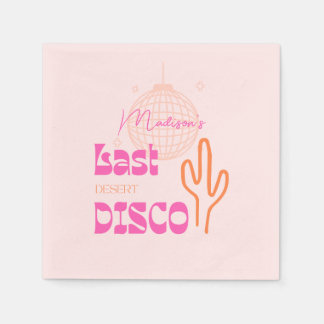 Desert Disco Bachelorette Party Pink & Orange Napkin