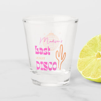 Desert Disco Bachelorette Party Pink & Orange Shot Glass