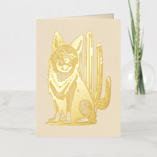 desert dog foil greeting card