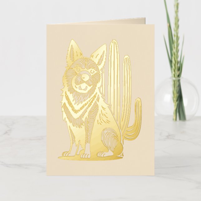 desert dog foil greeting card (Front)