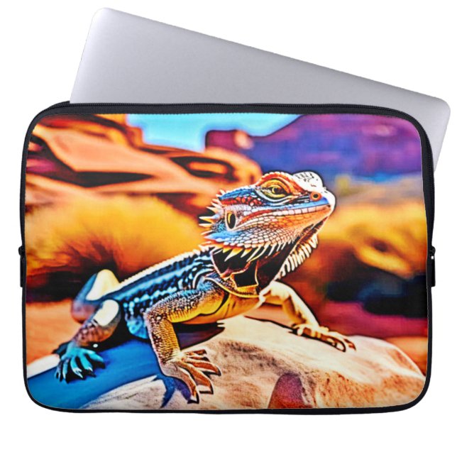 Desert Dragon Lizard Design Laptop Sleeve (Front)