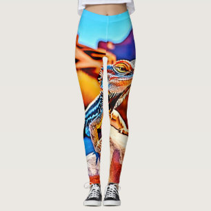 Desert Dragon Lizard Design Leggings