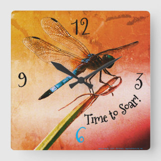 *'Desert Dragonfly' design, Square Wall Clock