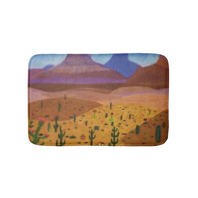 Desert Dreams Colour Pencil Drawing Bath Mat (Front)