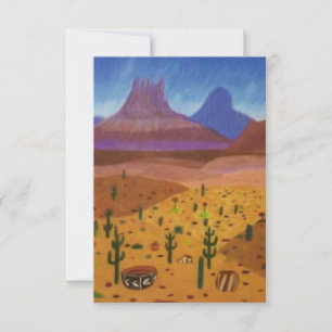 Desert Dreams Colour Pencil Drawing Card