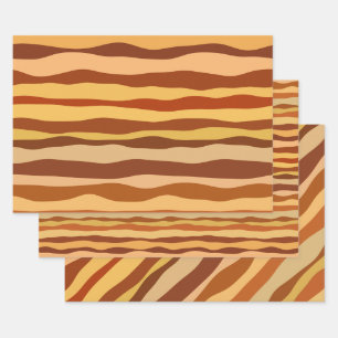 Desert Dreams Gold Burnt Orange Sienna Wrapping Paper Sheet