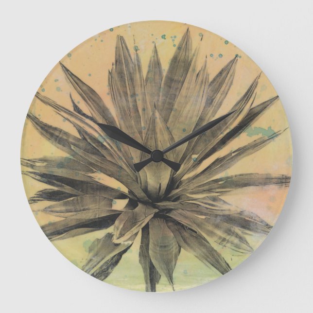 Desert Dreams | Green Plant Large Clock (Front)