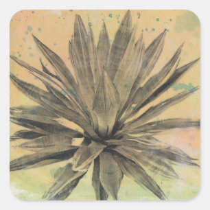 Desert Dreams Green Plant Square Sticker