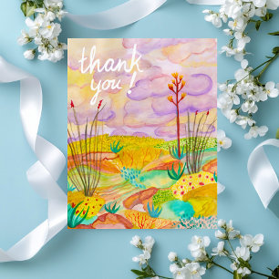 Desert Dreams Watercolor New Mexico Thank you! Postcard