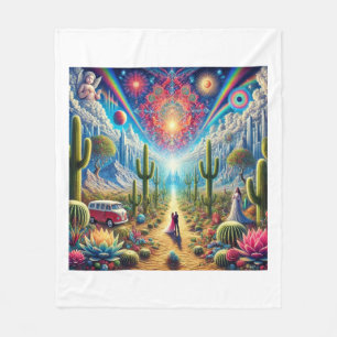 Desert Dreamscape: Oasis of Infinite Wonders Fleece Blanket