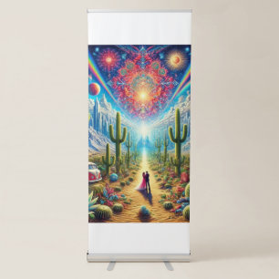 Desert Dreamscape: Oasis of Infinite Wonders Retractable Banner