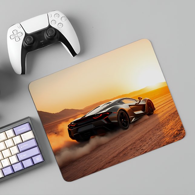 Desert Dune Racer: Supercar Sunset Adventure Mouse Mat (Creator Uploaded)