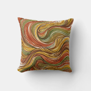 Desert Dune Ripple Throw Pillow – Earth Tones