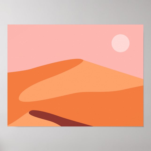 Desert dunes minimalist landscape poster (Front)