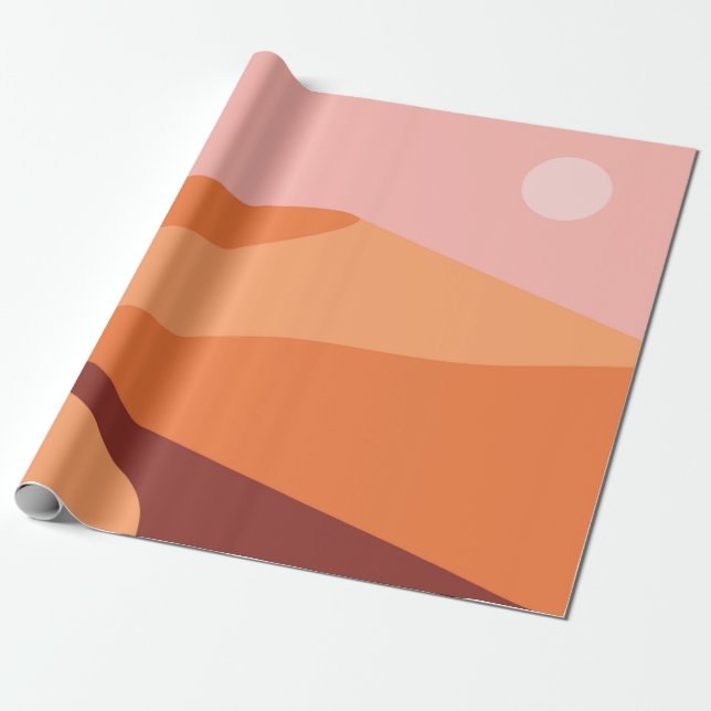 Desert dunes minimalist landscape wrapping paper (Unrolled)
