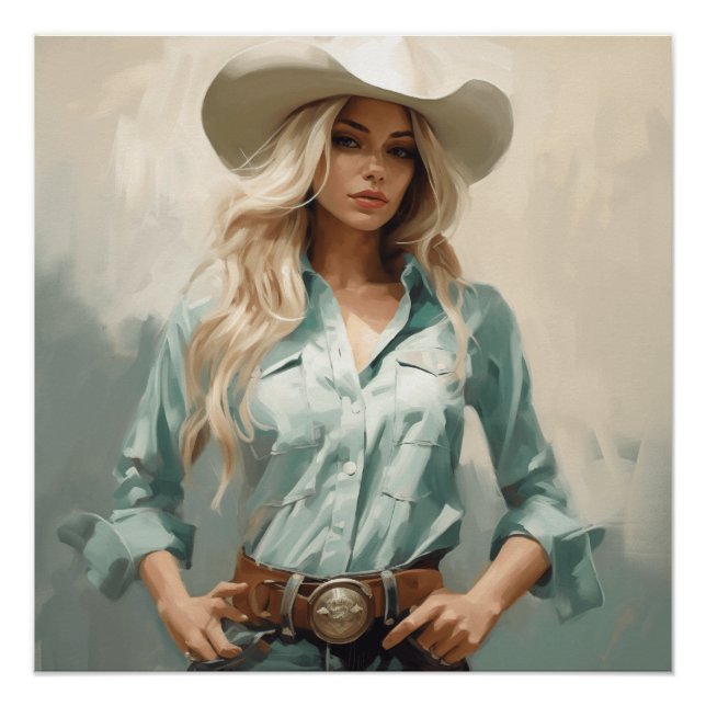 Desert Dusk:  Cowgirl Wall Art (Front)