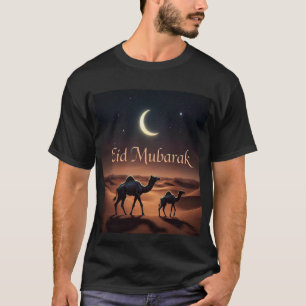 Desert Eid Mubarak Night Design Mens Tshirt