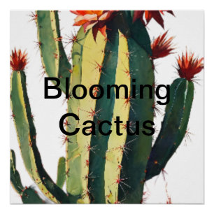  Desert Elegance: Blooming Cactus  Poster