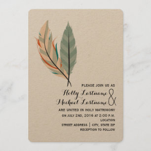 Desert Feather Wedding Invitation