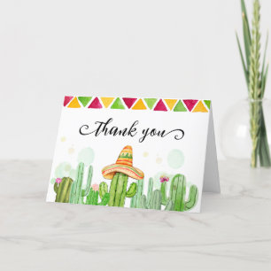 Desert Fiesta Cactus Taco 'Bout A Baby Shower Thank You Card