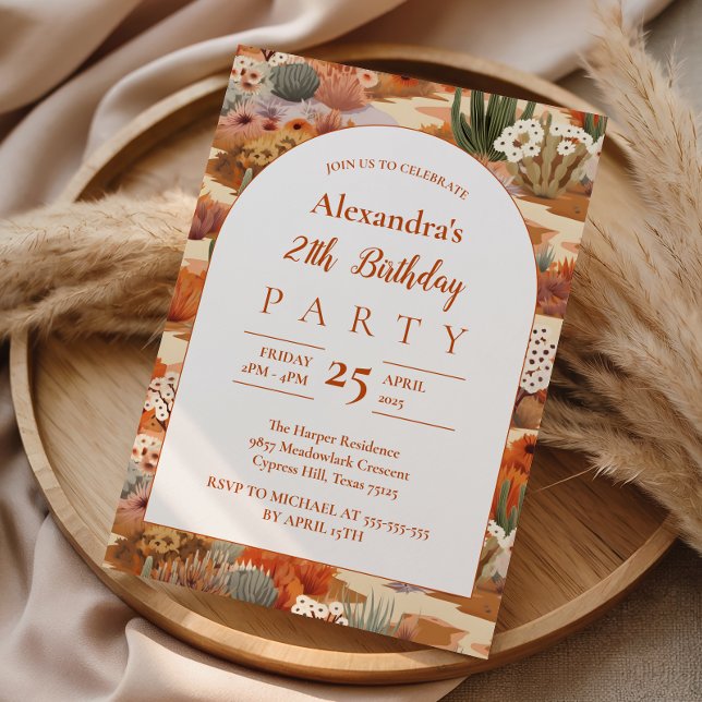 Desert Floral Arch Birthday Invitation (Creator Uploaded)