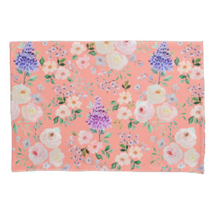 Desert Flower Coloured Watercolor Floral Pillowcase