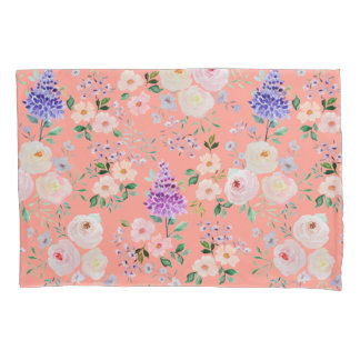 Desert Flower Coloured Watercolor Floral Pillowcase