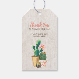 Desert Flower & Rose Gold Glitter Thank You Gift Tags
