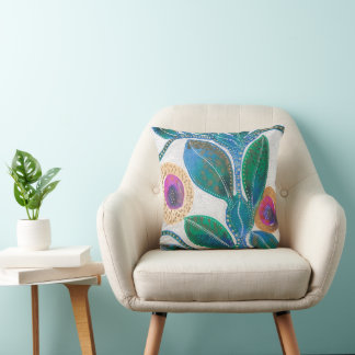 Desert flower, watercolor, original art, modern  cushion