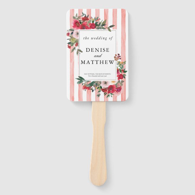 Desert Flower Wedding Invitation Hand Fan (Front)