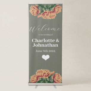 Desert Flowering Cactus Prickly Pear Wedding Retractable Banner
