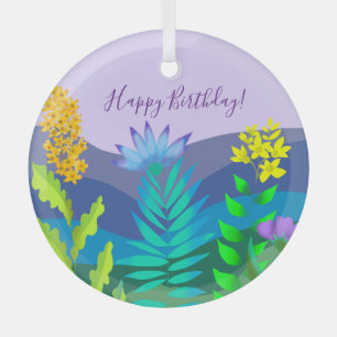 Desert flowers glass tree decoration