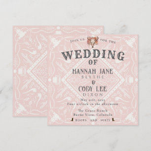 Desert Flowers Western Wedding Invitation