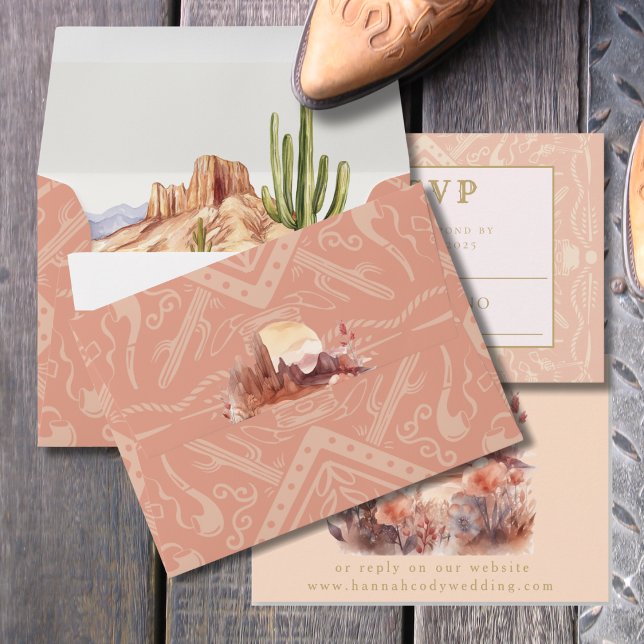 Desert Flowers Western Wedding RSVP Envelope (Creator Uploaded)