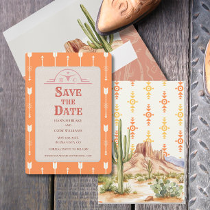 Desert Flowers Western Wedding Save the Date Card