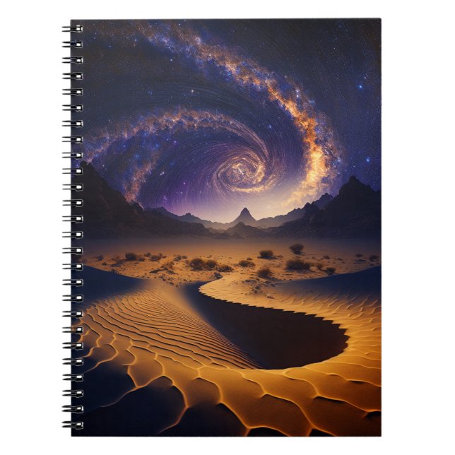 Desert Galaxy Surreal Landscape Art Notebook (Front)