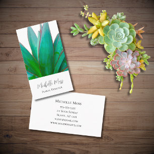 Desert Garden Succulent Elegant Script Business Card