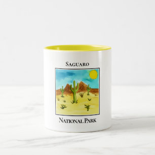 Desert Giants of Saguaro Two-Tone Coffee Mug