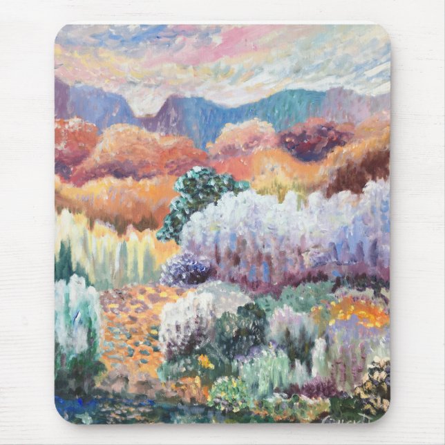 Desert Glory- Cool & Colourful Landscape Painting  Mouse Mat (Front)