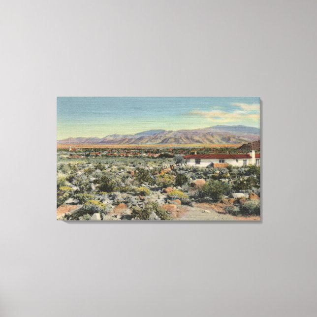 Desert Home Overlooking the City Canvas Print (Front)