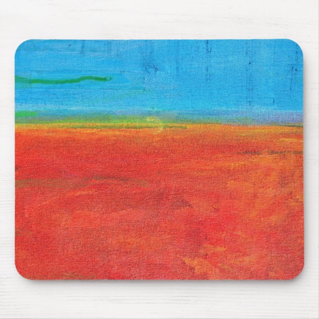 Desert Horizon blue sky orange sand abstract Mouse Mat (Front)