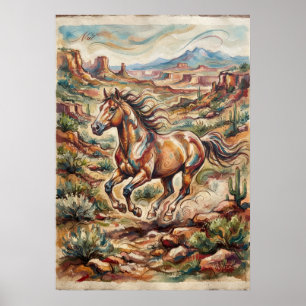 Desert Horse Southwestern Poster