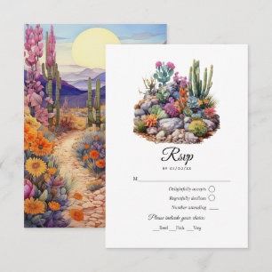 Desert Hues Floral Wedding RSVP Card