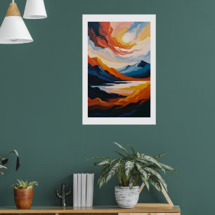 Desert-Inspired Abstract Landscape Art Poster
