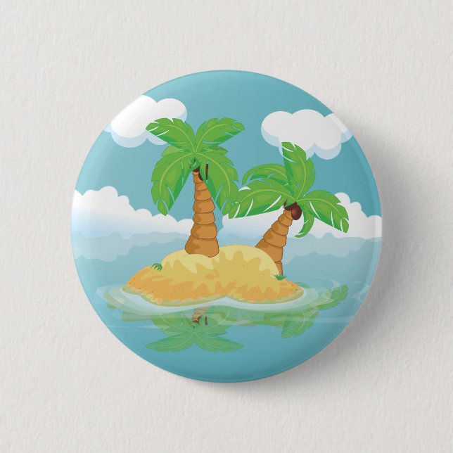 Desert Island 6 Cm Round Badge (Front)