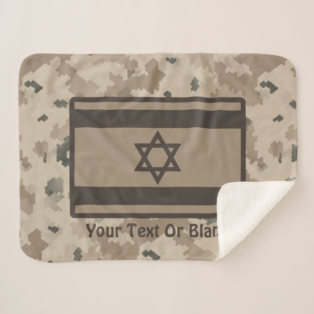 Desert Israeli Flag Sherpa Blanket (Front (Horizontal))