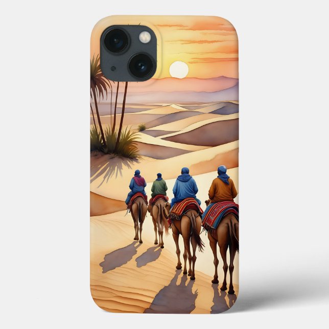 Desert Journey at Sunset – Nomadic Camel Caravan Case-Mate iPhone Case (Back)
